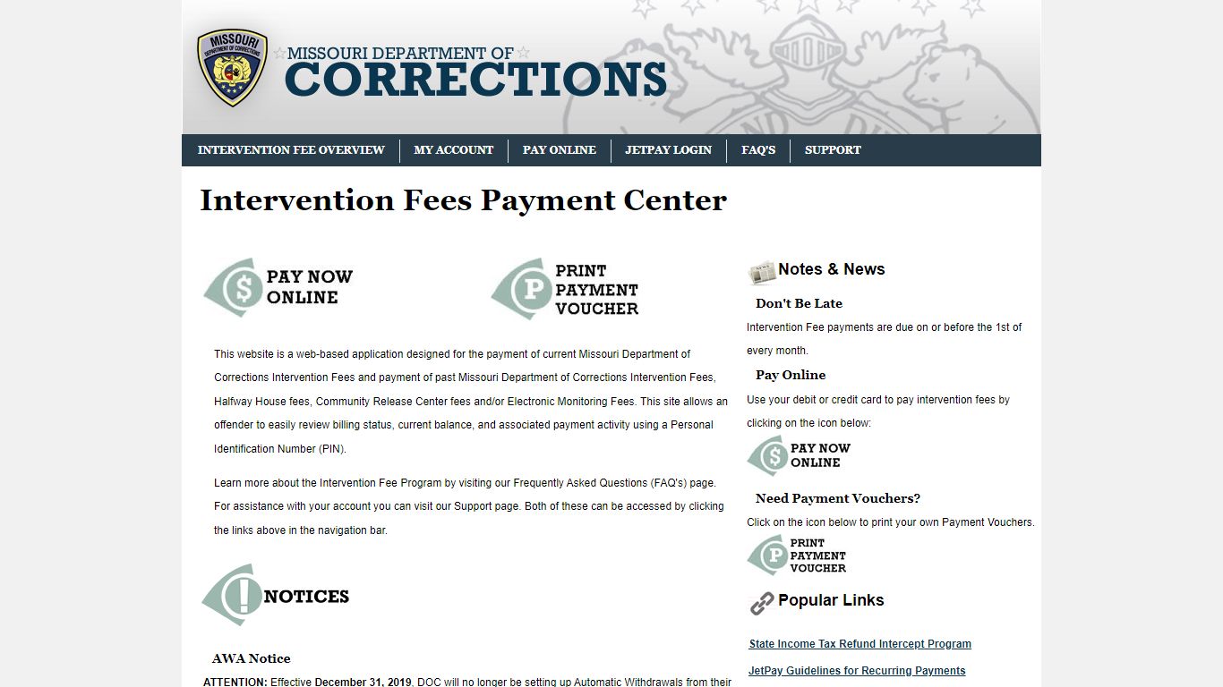 Intervention Fees - Missouri